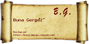 Buna Gergő névjegykártya